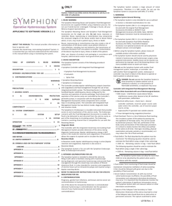 Symphion Directions for Use, Software Version 2.1.1